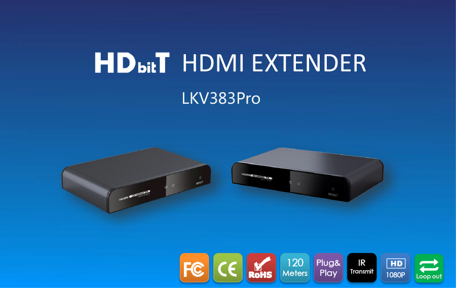 HDMI extender 120m með LOOP OUT